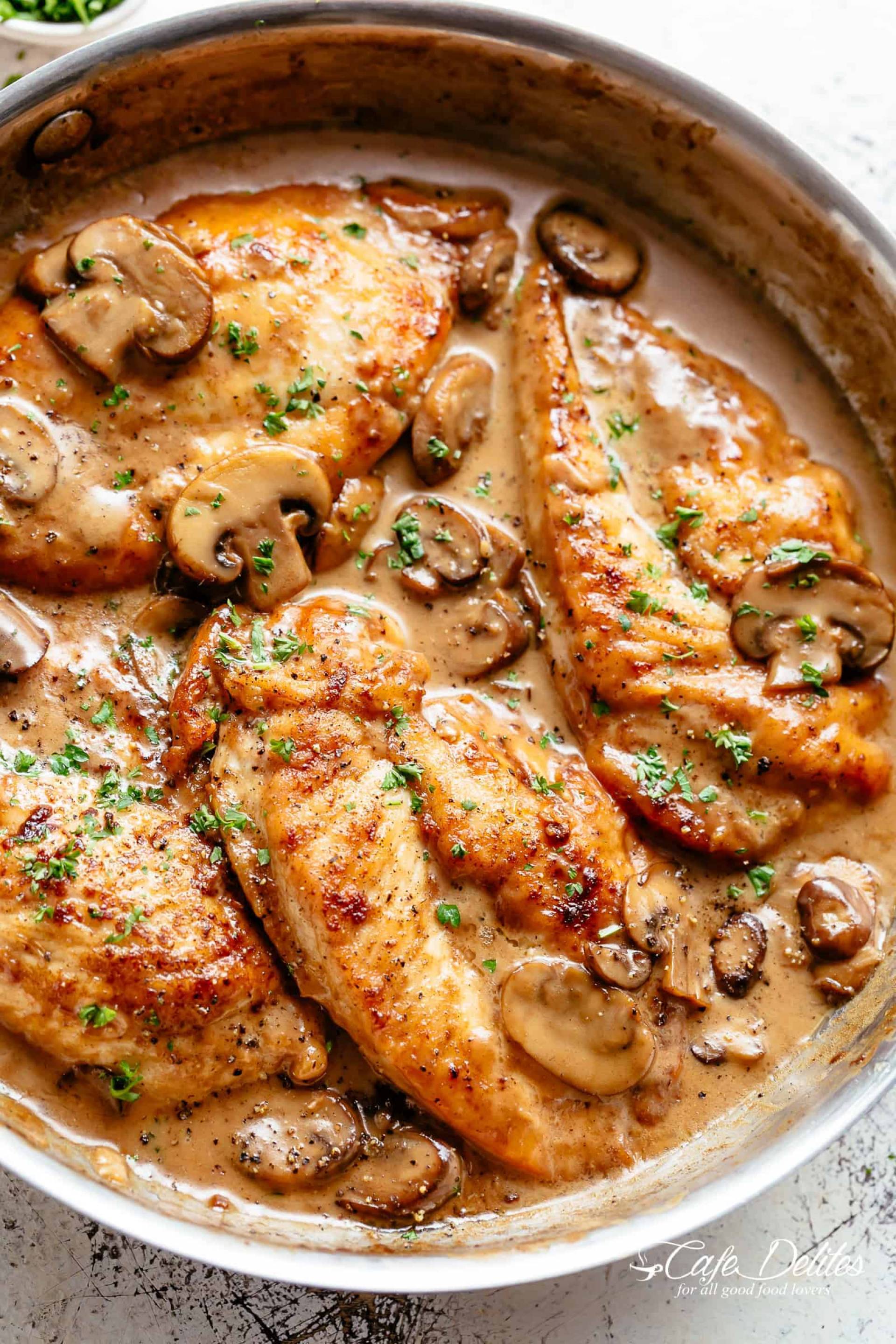 Chicken Marsala with Sauteed Spinach