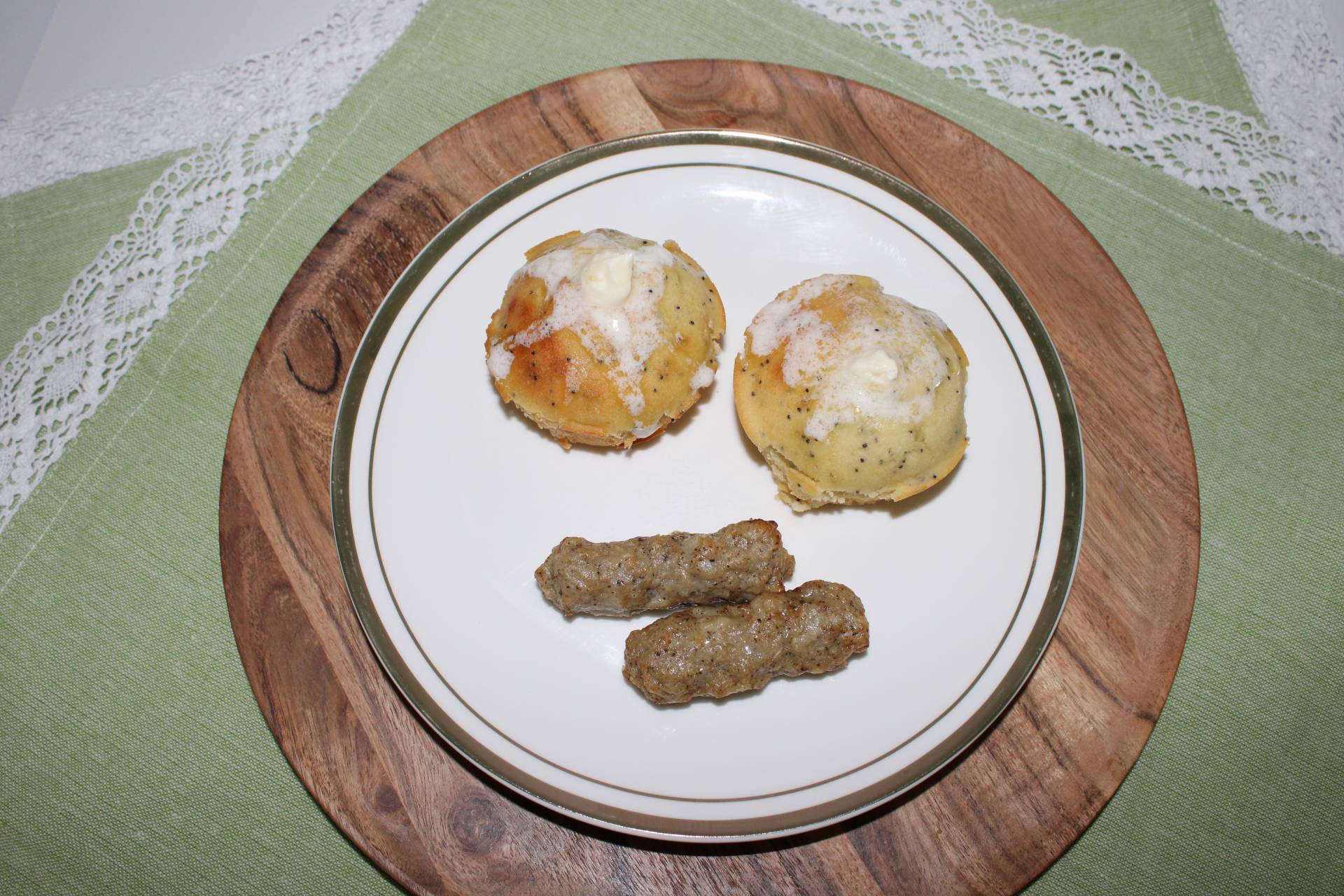 Lemon Poppyseed Muffin with Turkey Sausage