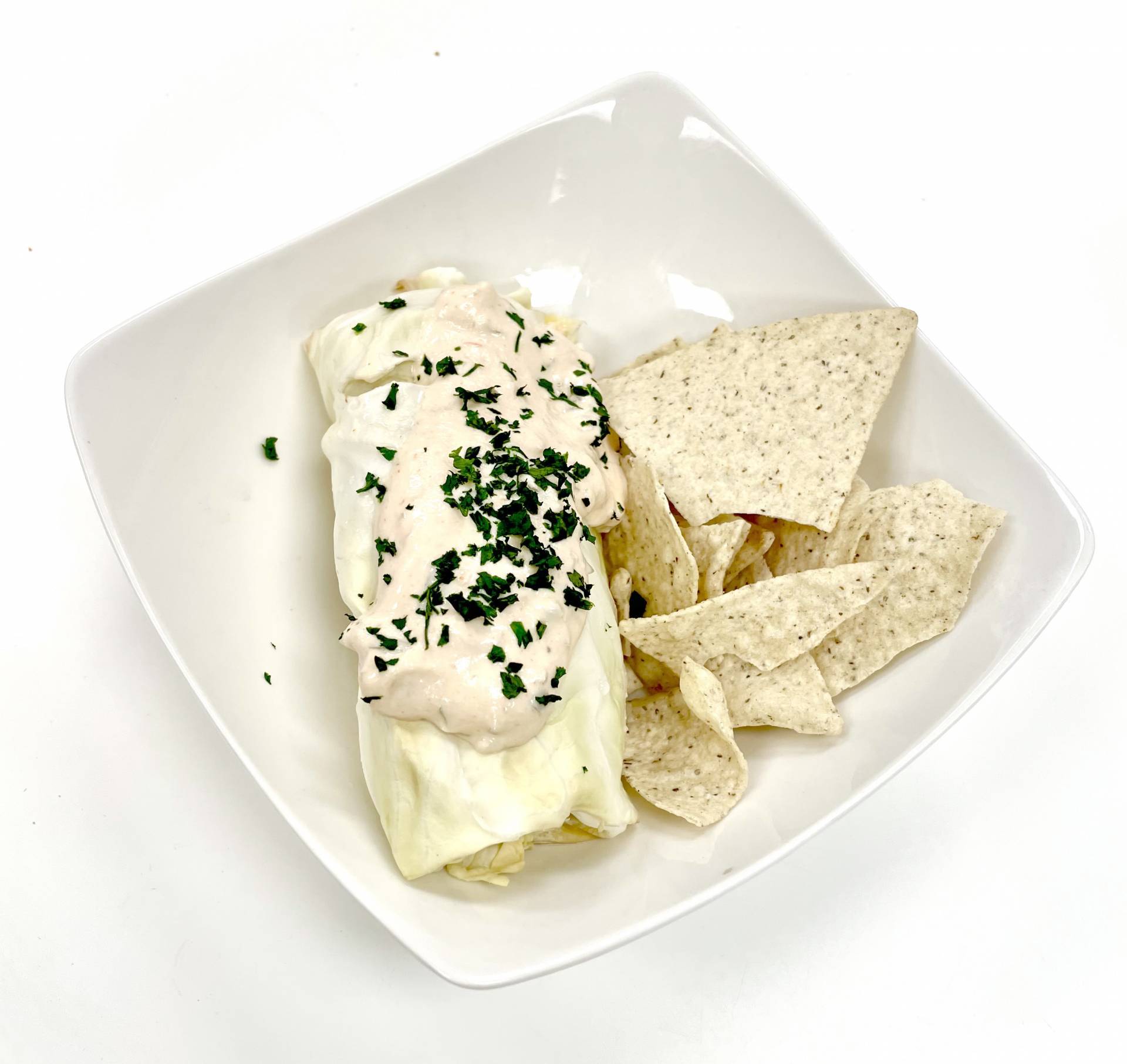 Reuben Cabbage Rolls with Siete Cassava Chips - Paleo