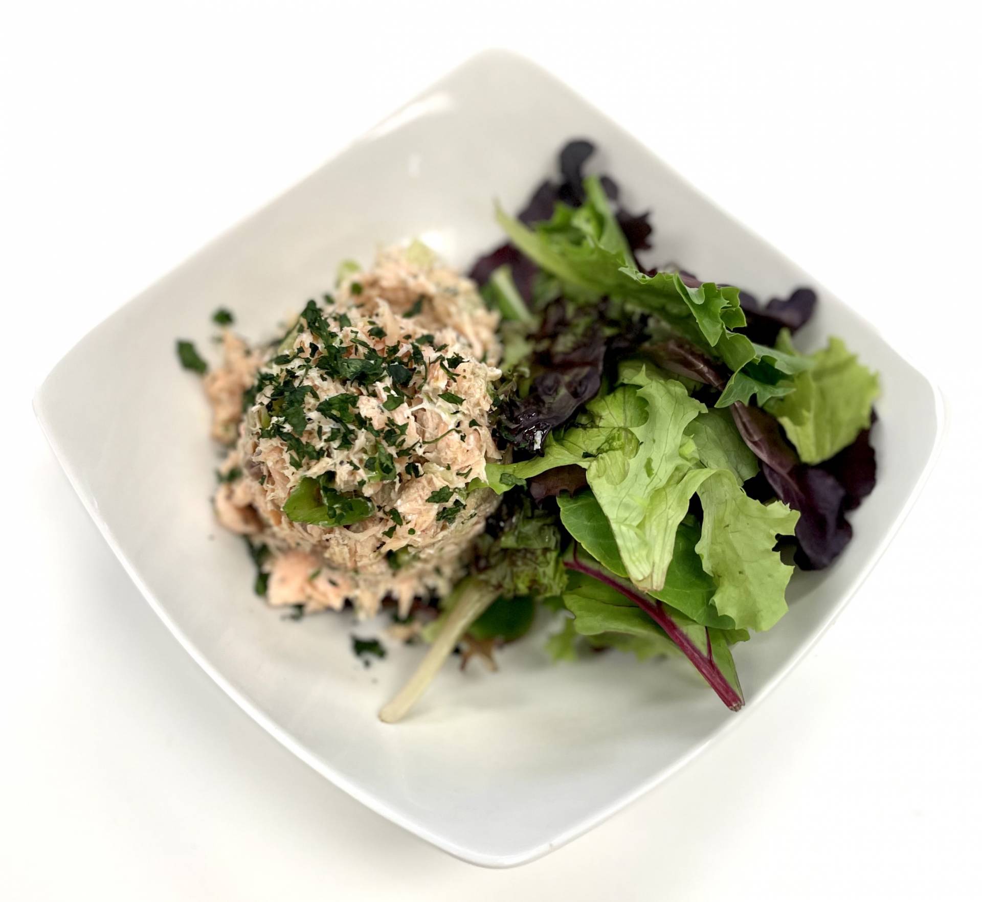 Salmon Salad with Spring Mix and Toast - Keto