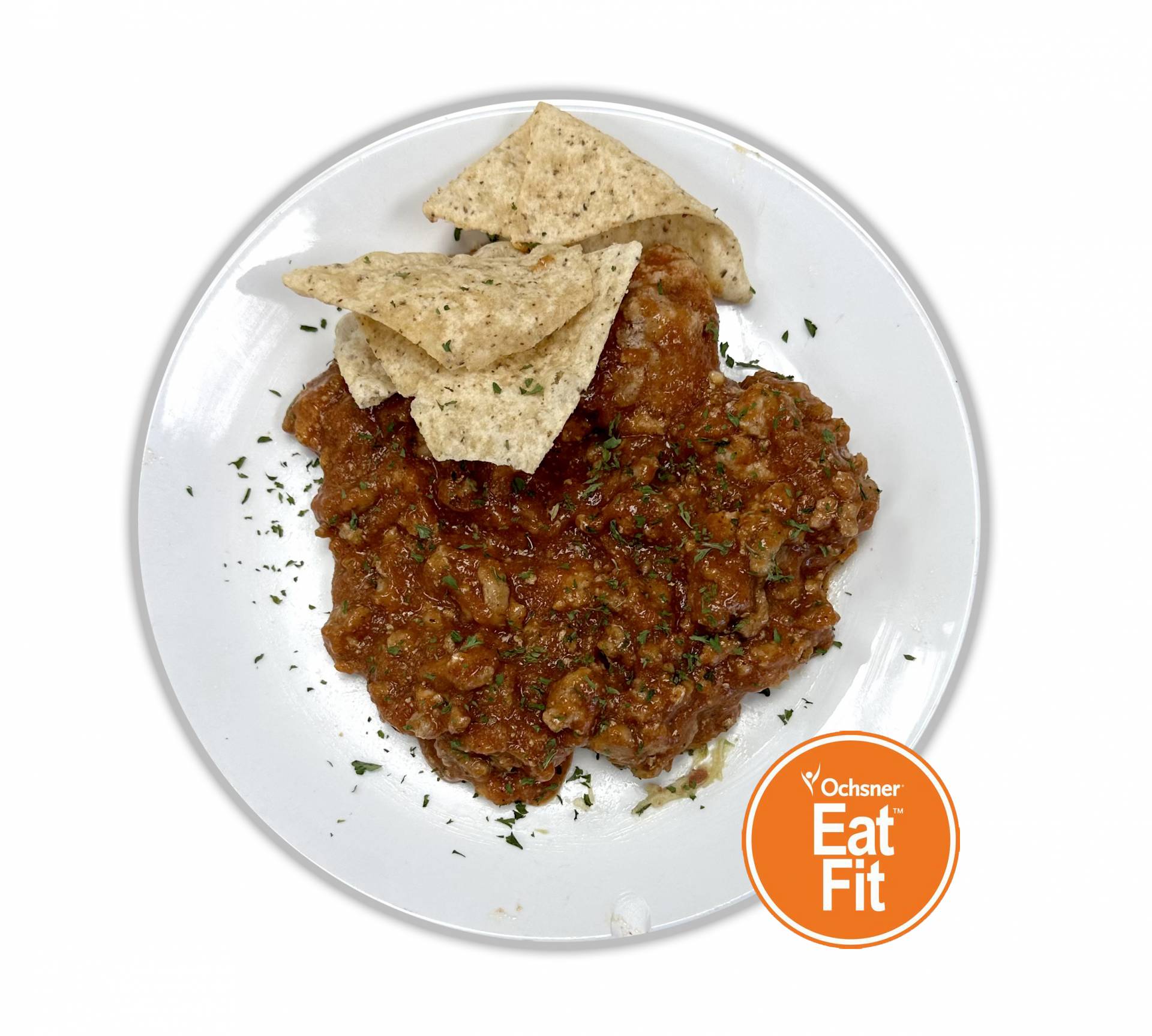 Turkey Chili with Cassava Baked Tortilla Chips - Low Fat