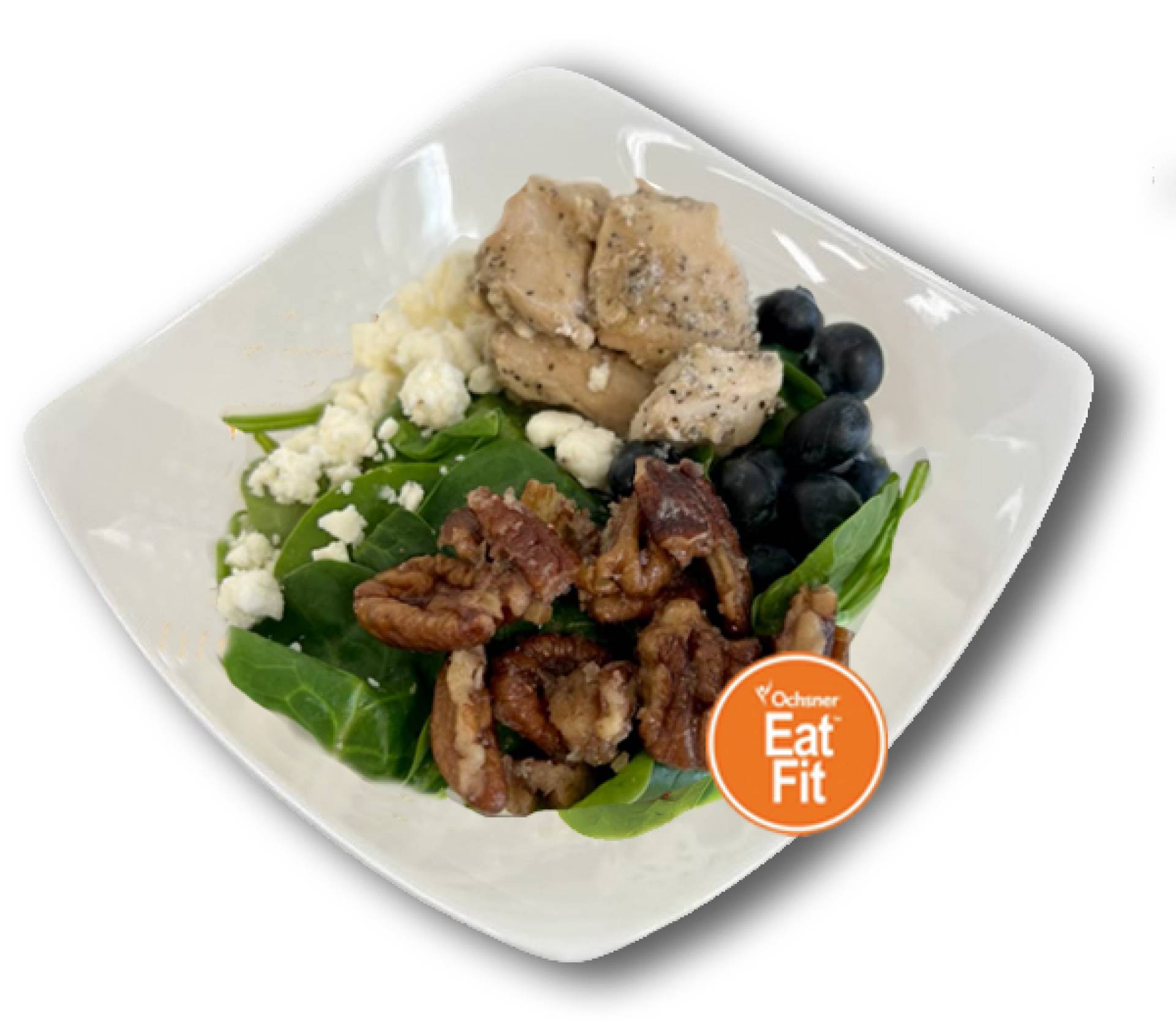 Grilled Chicken and Spinach Salad with Blueberries, Pecans and Balsamic Vinaigrette - Paleo