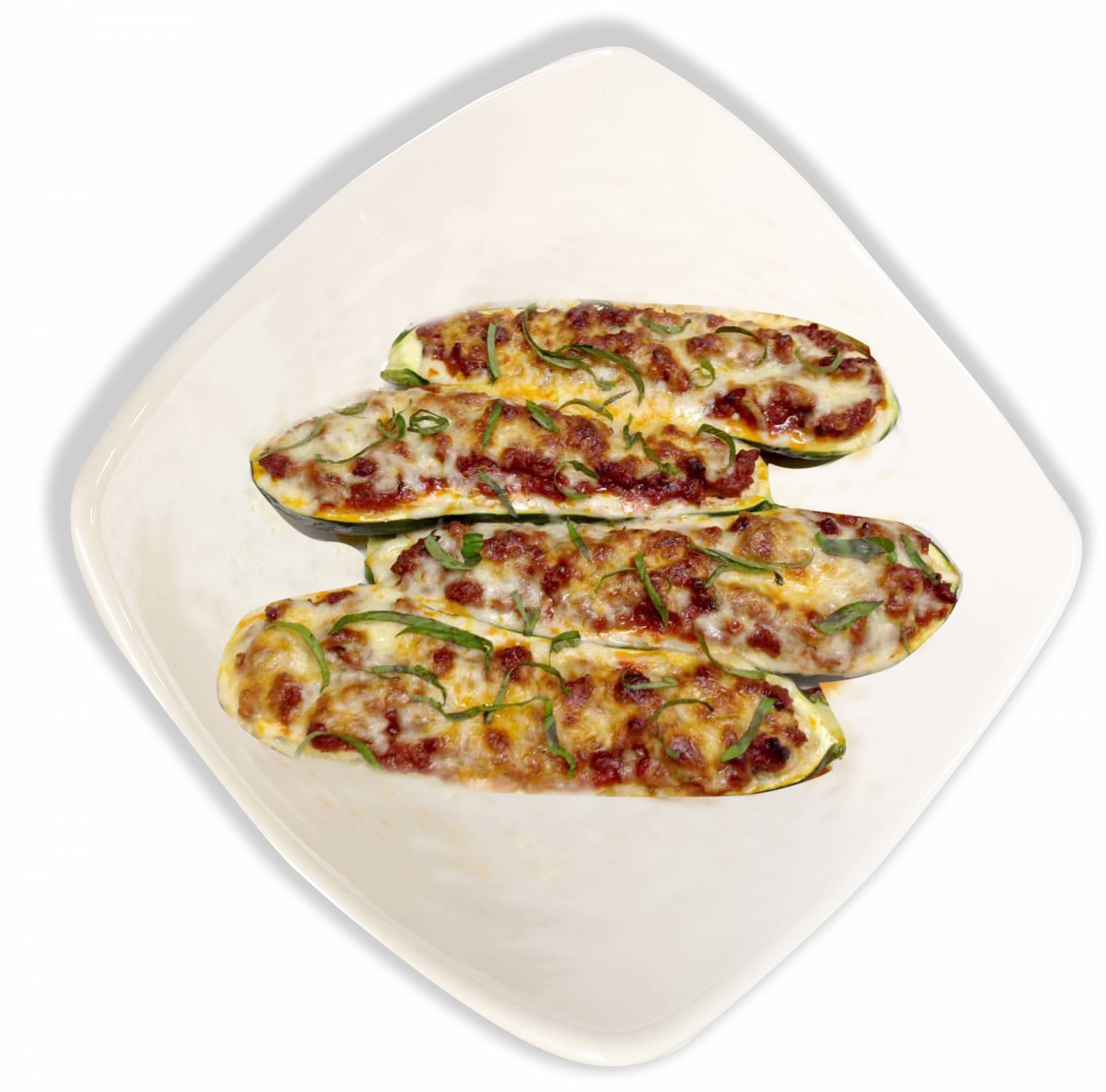 Zucchini Stuffed Lasagna Boats - Low Fat