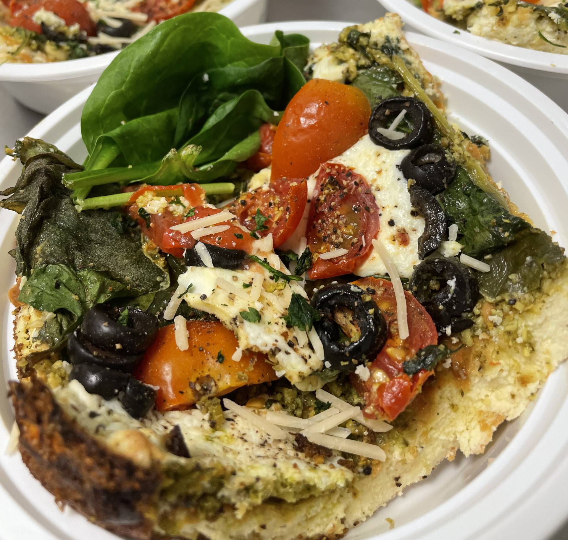 Margherita Pizza with a Chicken Crust Optavia Approved Healthy Portions Meal Co.