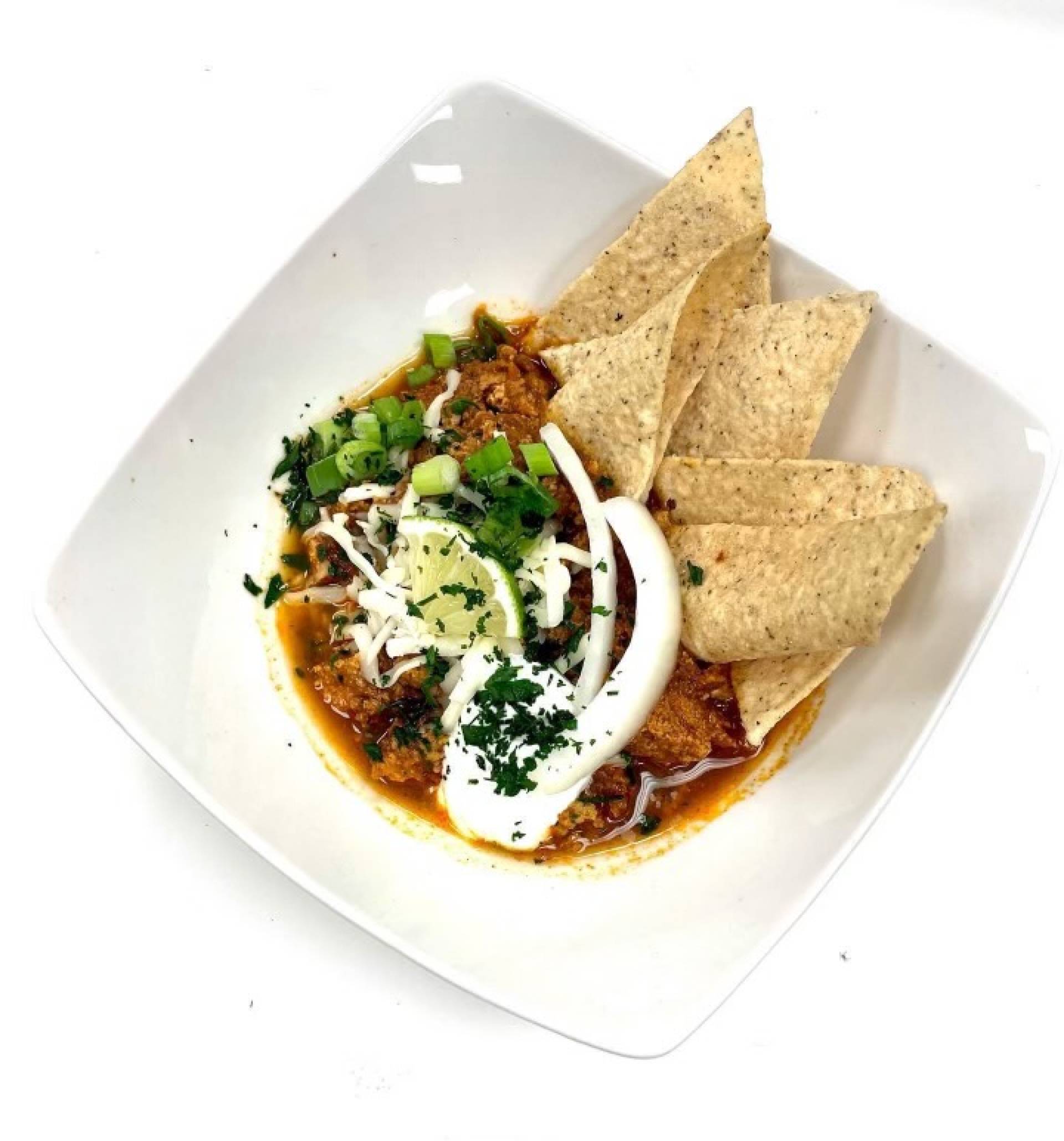 Hearty Taco Chili with Cassava Chips - Paleo