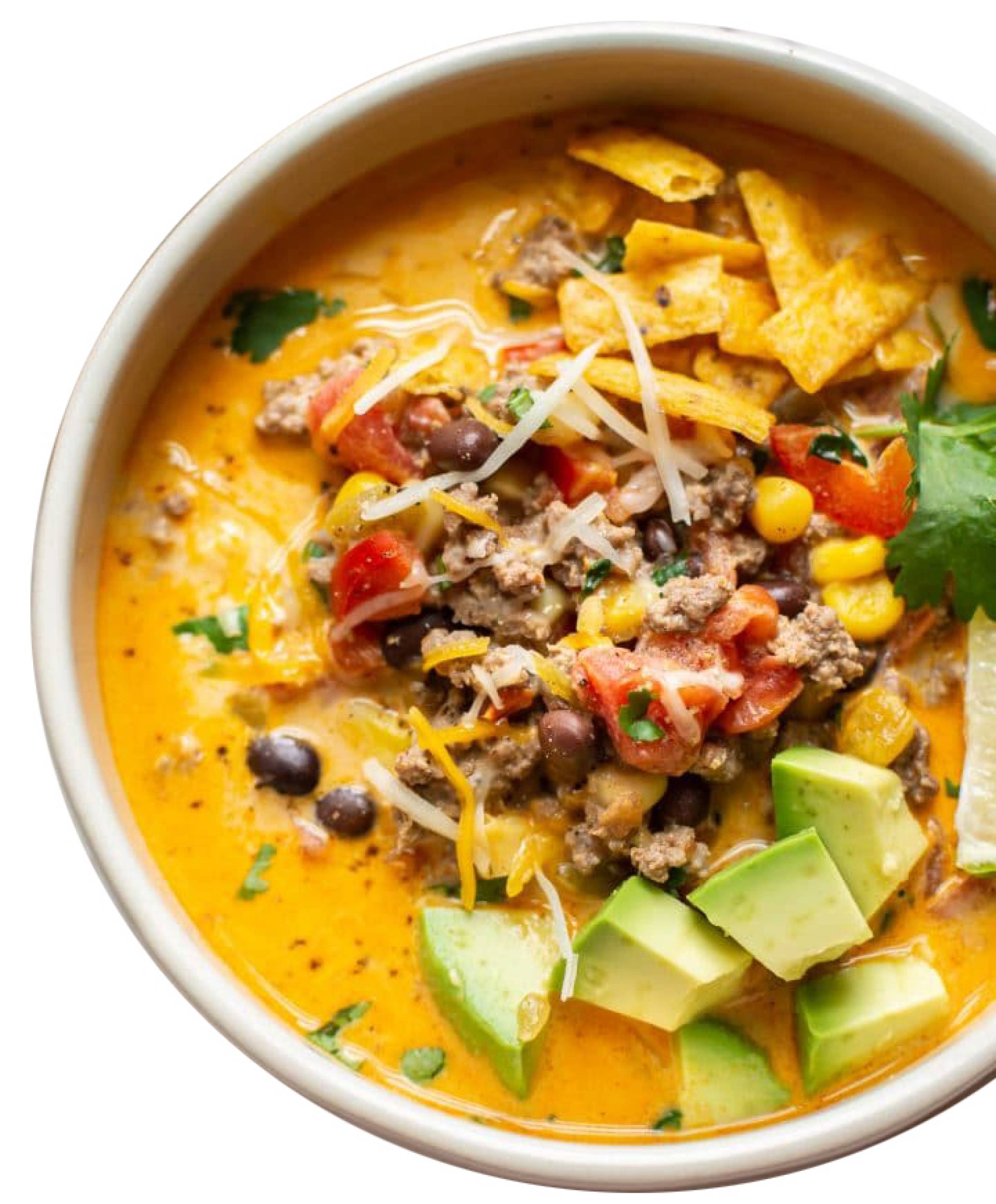 Creamy Beef Taco Soup - Low Fat
