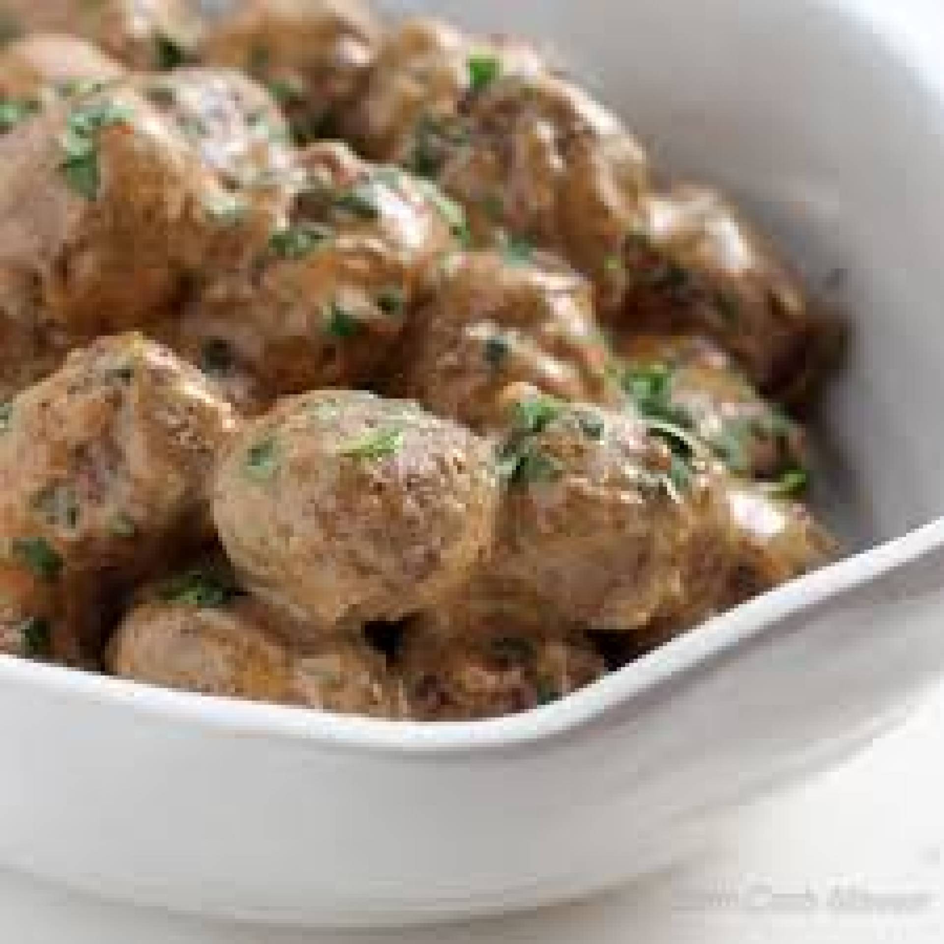 Meatballs, brown gravy & roasted cauliflower rice
