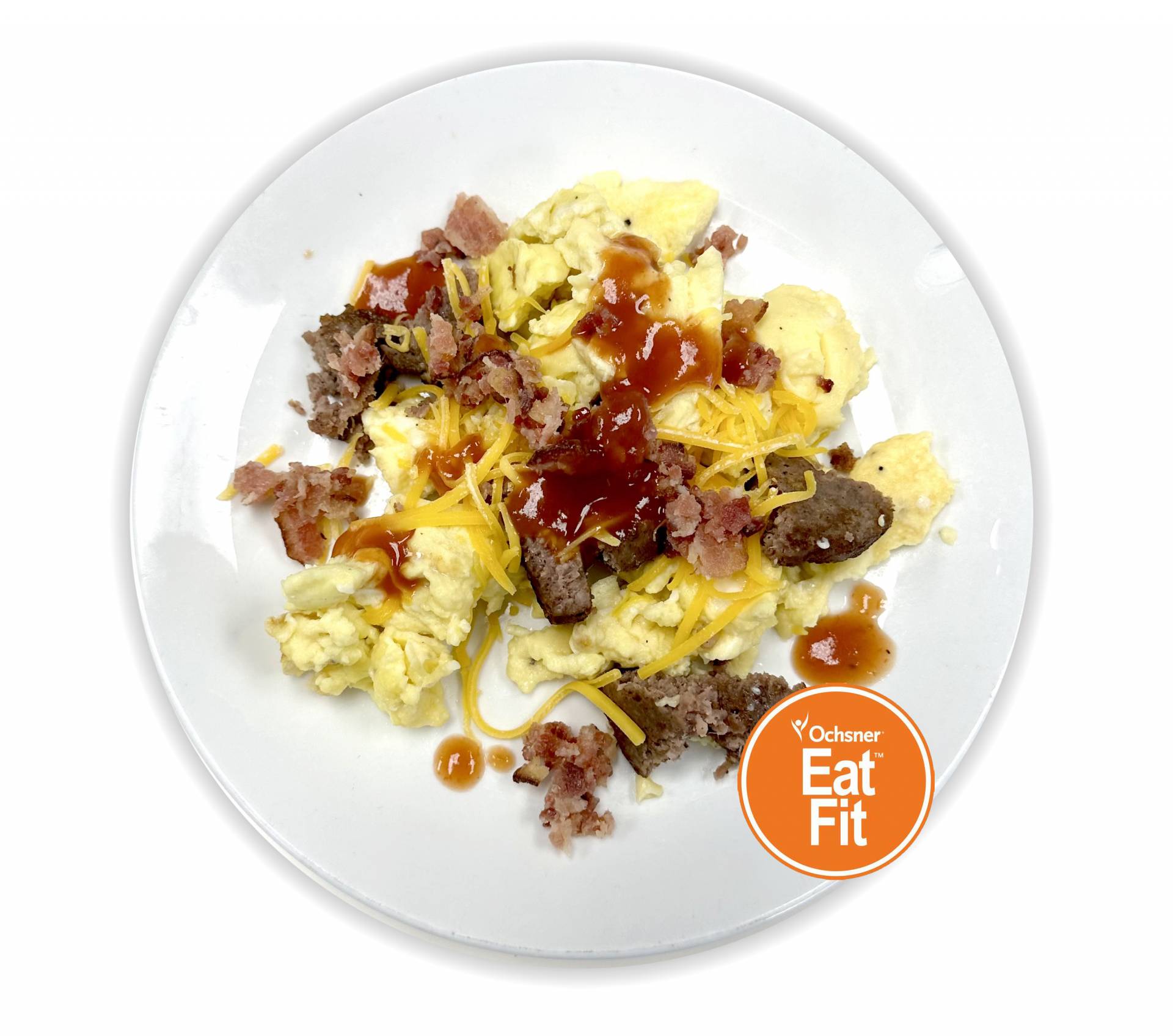 Scrambled Egg Bowl with Sausage, Bacon and Cheese