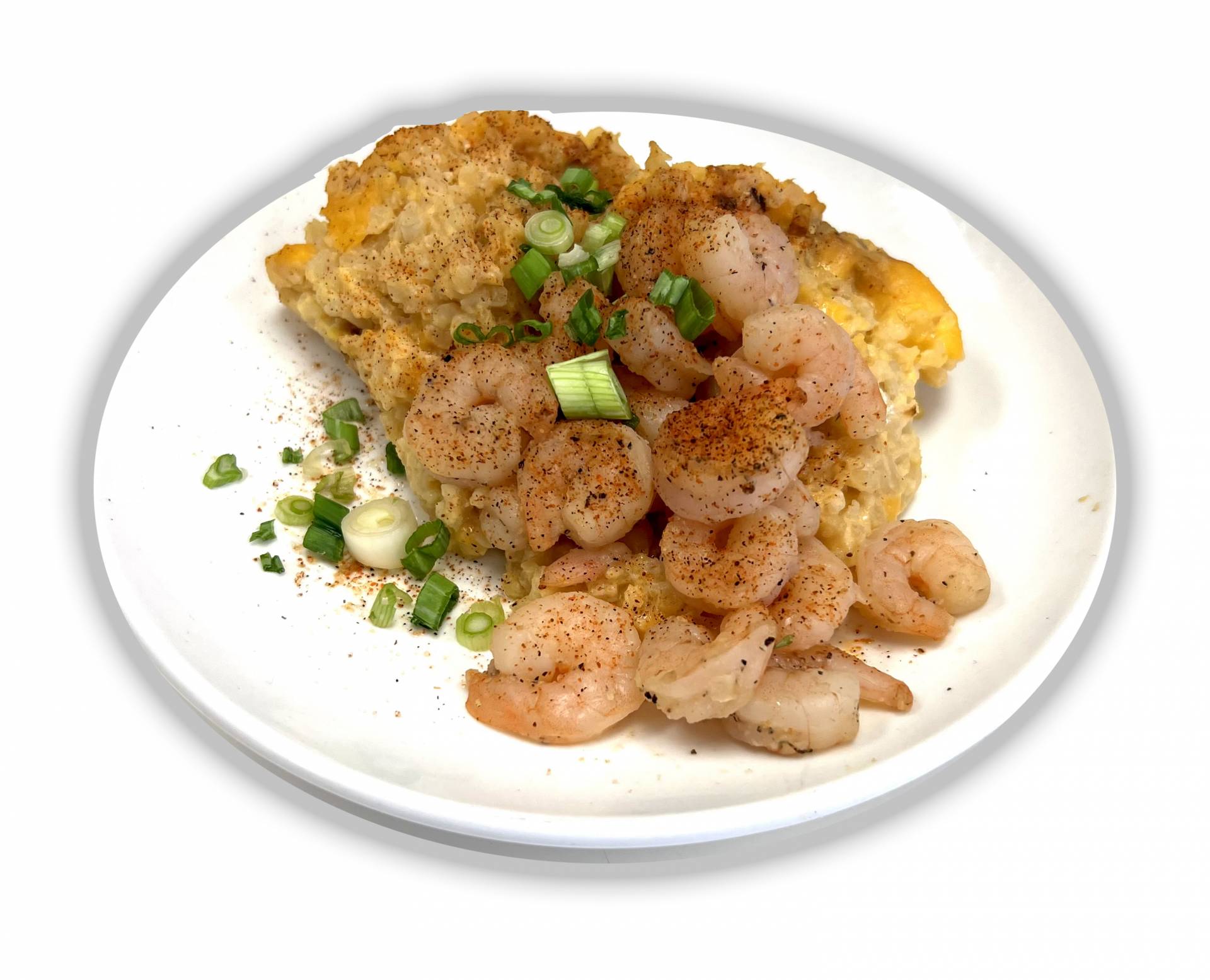 BBQ Shrimp and Cauliflower Mashed Potatoes - Low Fat