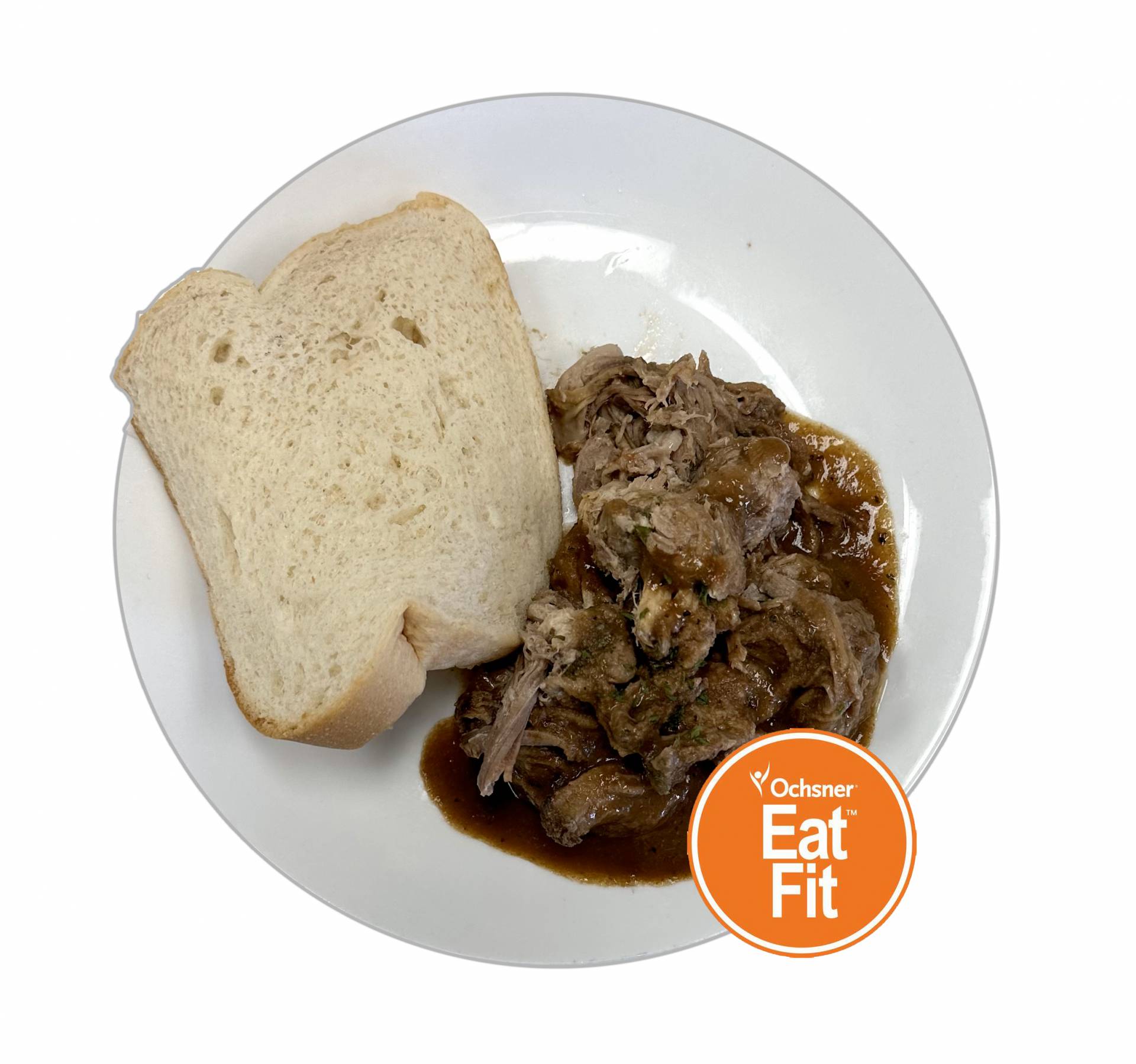 Roast Beef and Gravy Sandwich on Sliced Bread - Low Carb