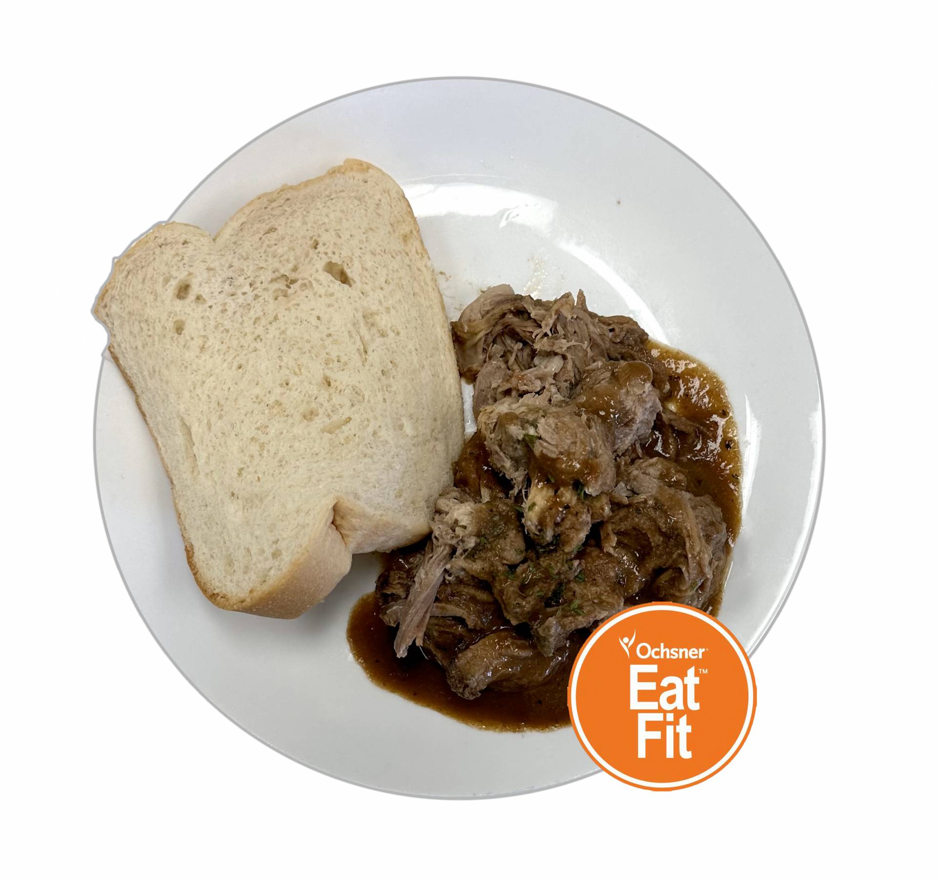 Roast Beef and Gravy Sandwich on Sliced Bread - Low Fat