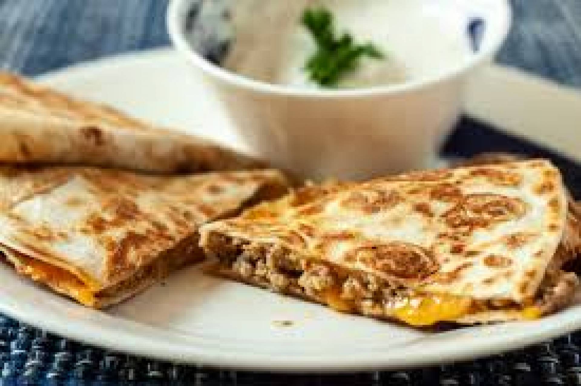 Turkey Quesadilla on 0 Net Carb Wrap with Sour Cream and Salsa Packets - Low Fat