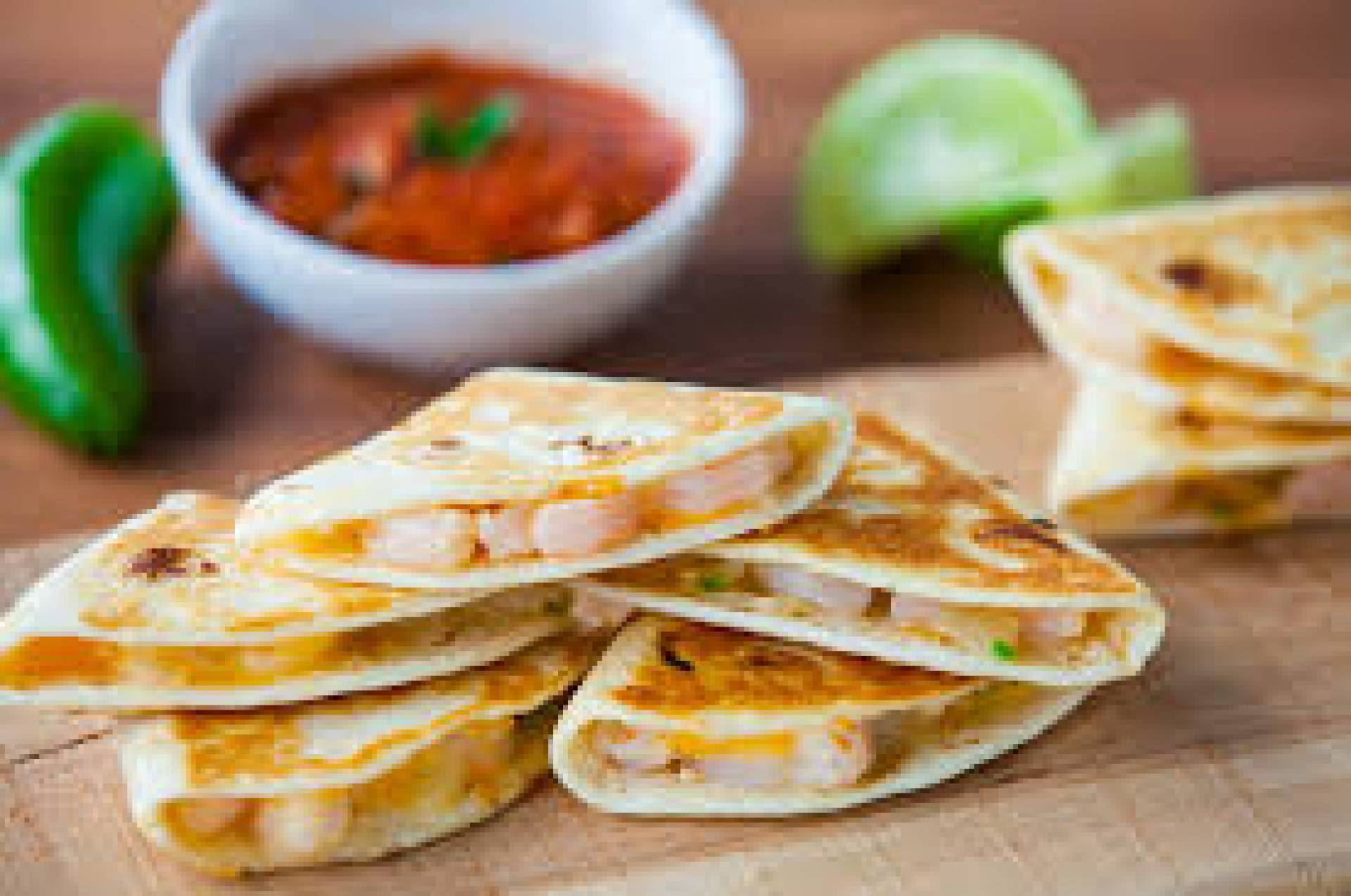 Shrimp Quesadilla on 0 Net Carb Tortilla with Salsa Packets - Low Fat