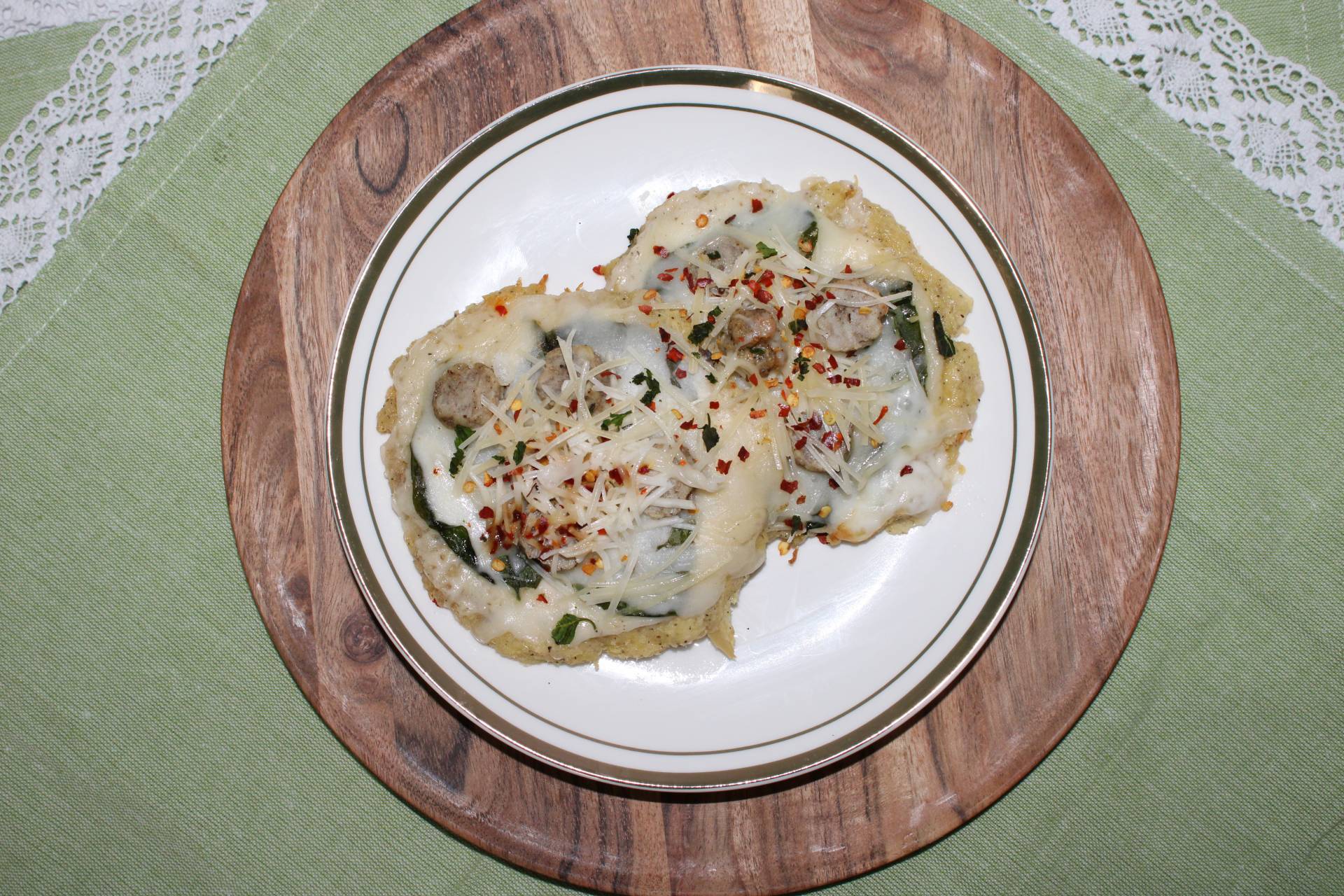 Chicken Alfredo Pizza on a Chicken Crust