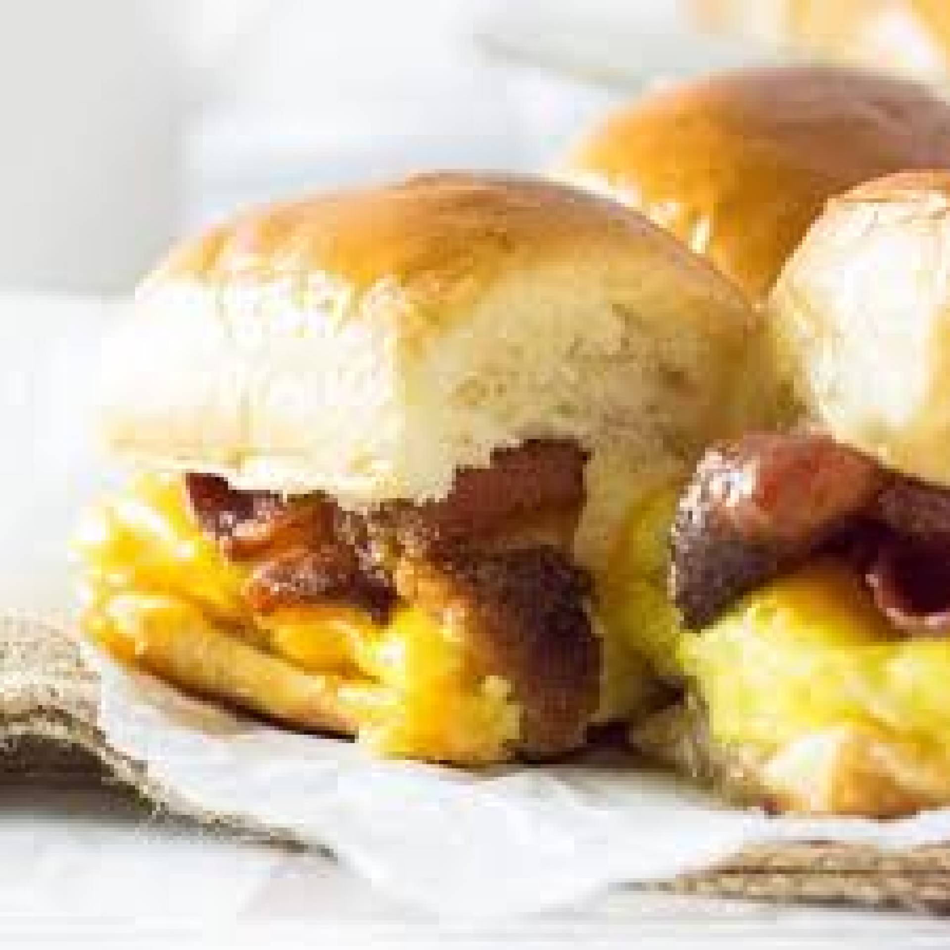 Scrambled Egg Slider on 0 Net Carb Hawaiian Roll