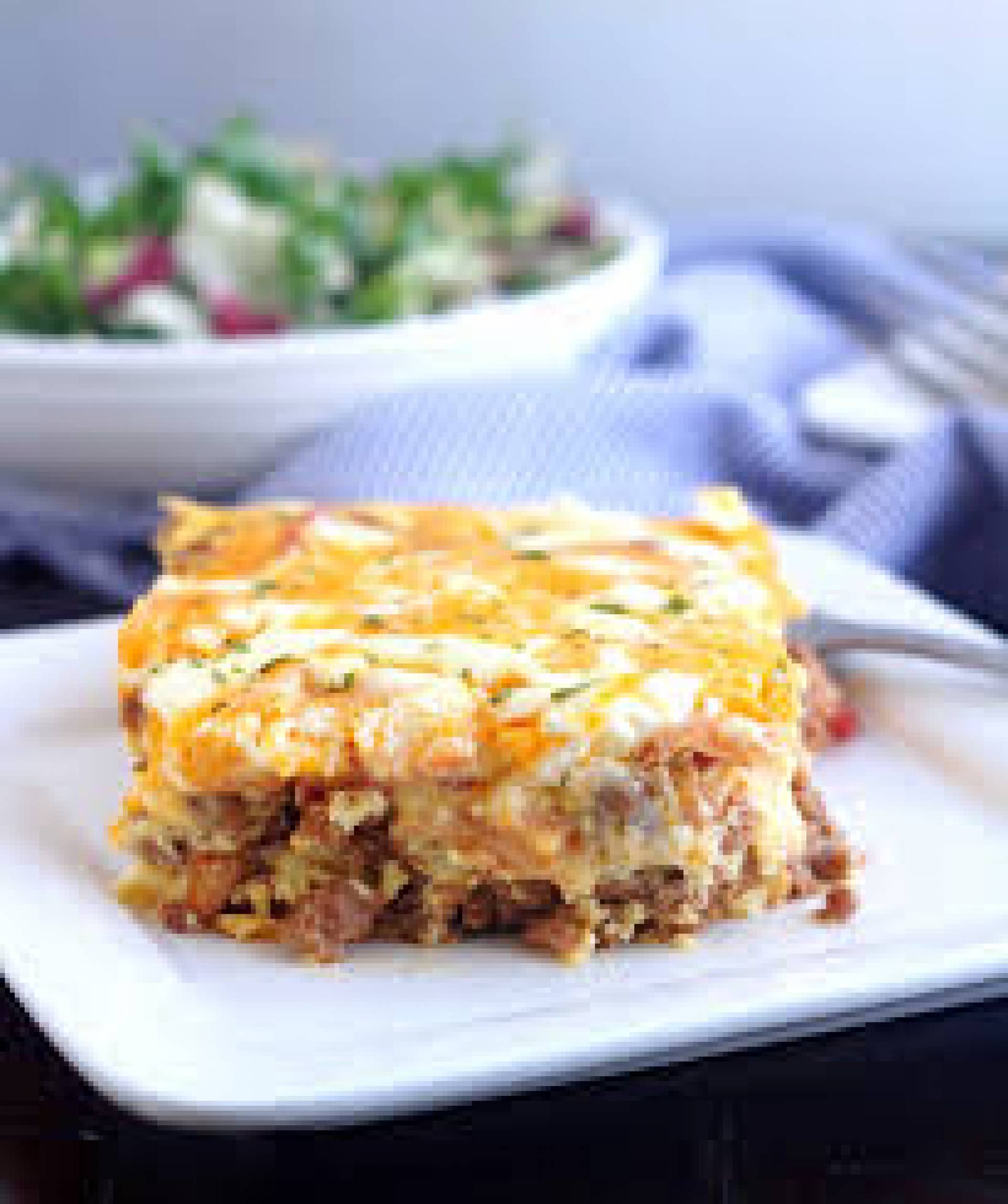 Hamburger Casserole with Baked Sweet Potato Fries - Low Carb